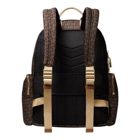 NWOT Michael Kors Logo Prescott Large Backpack Brown - Picture 2 of 6